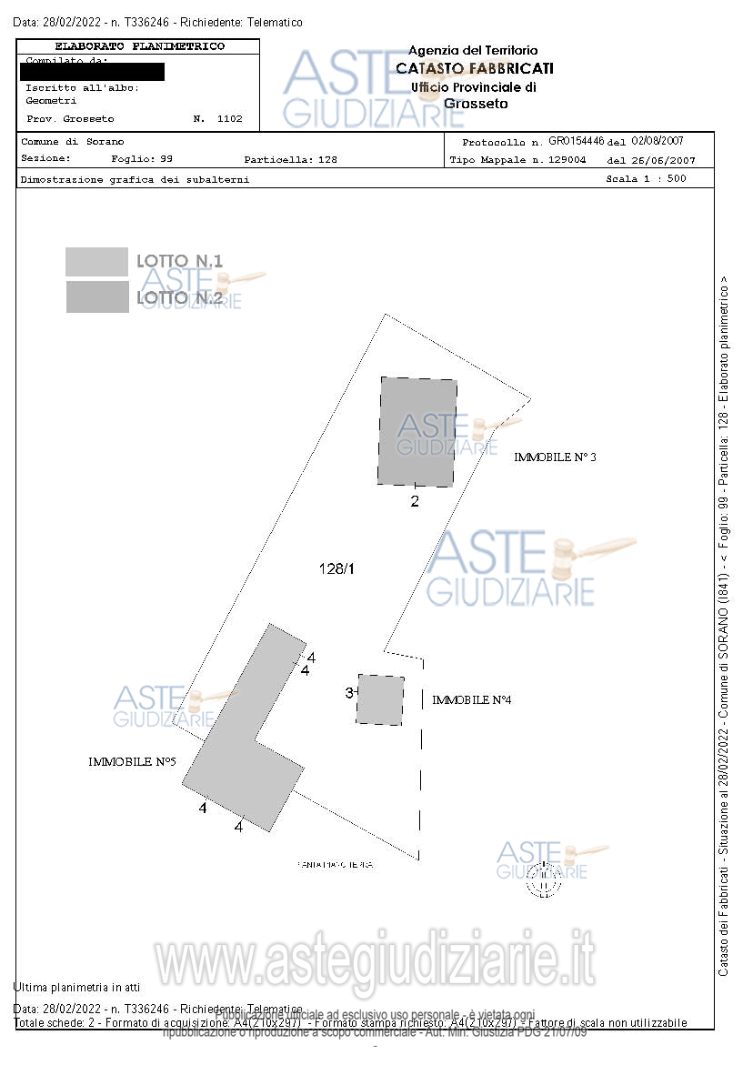 Planimetria del bene