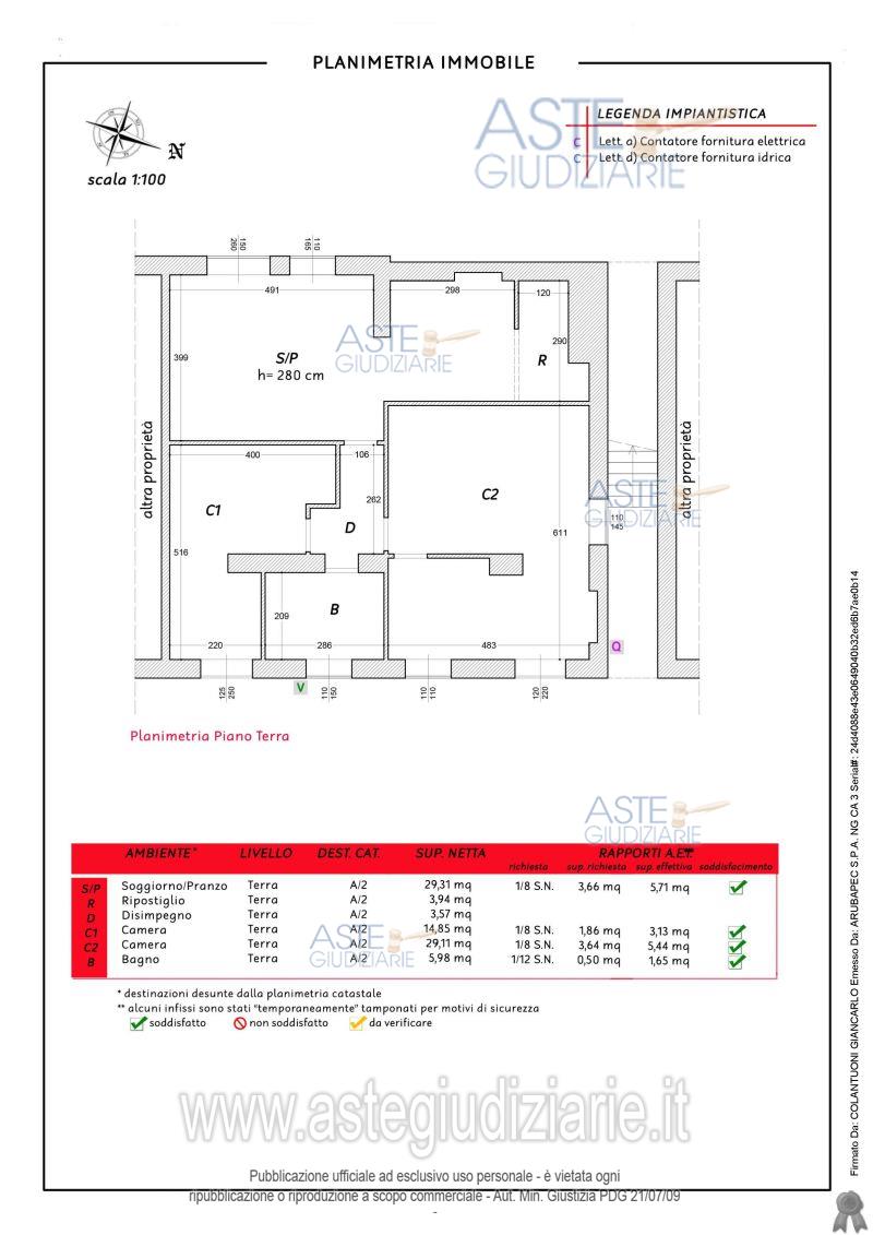 Planimetria del bene