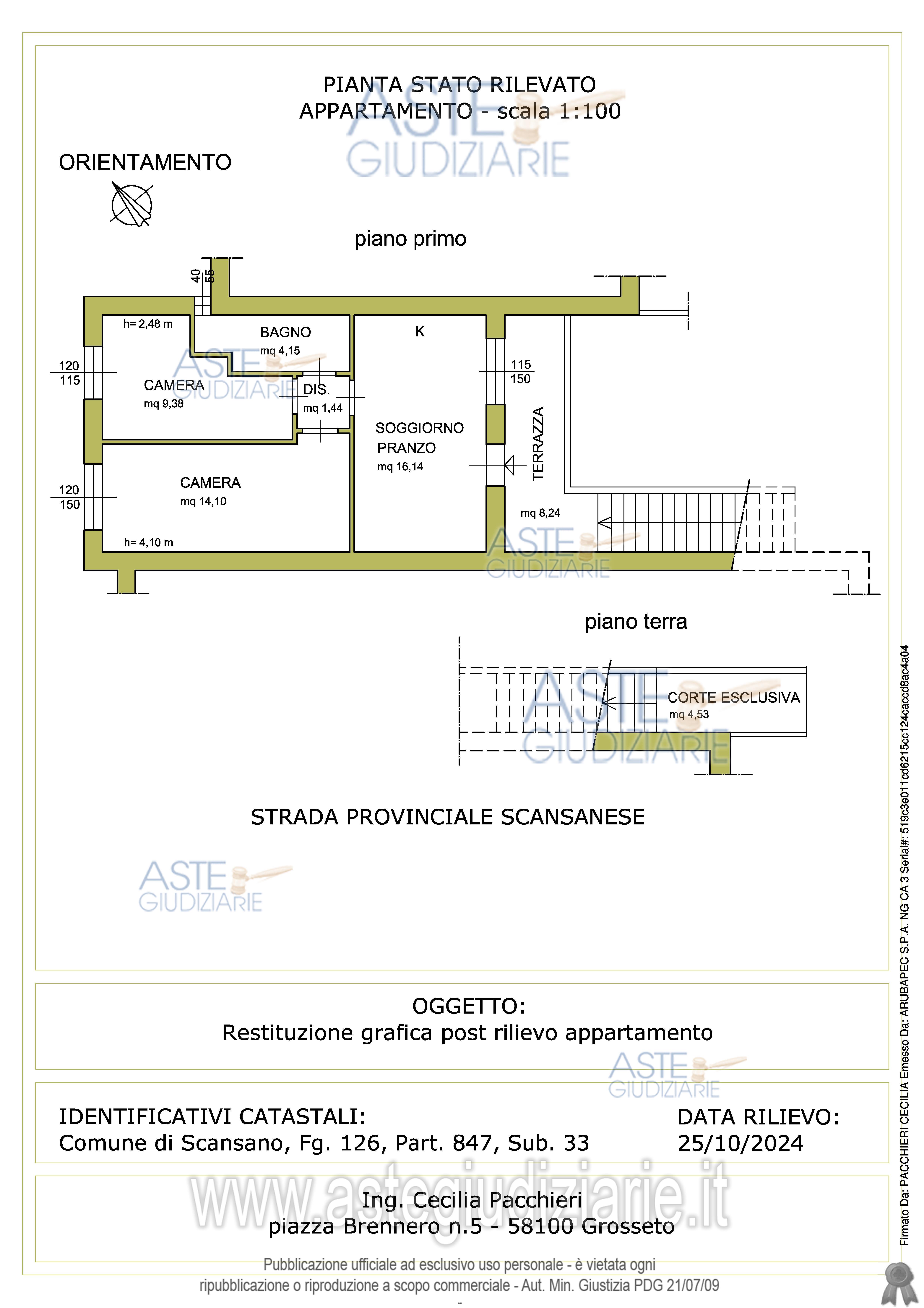 Planimetria del bene