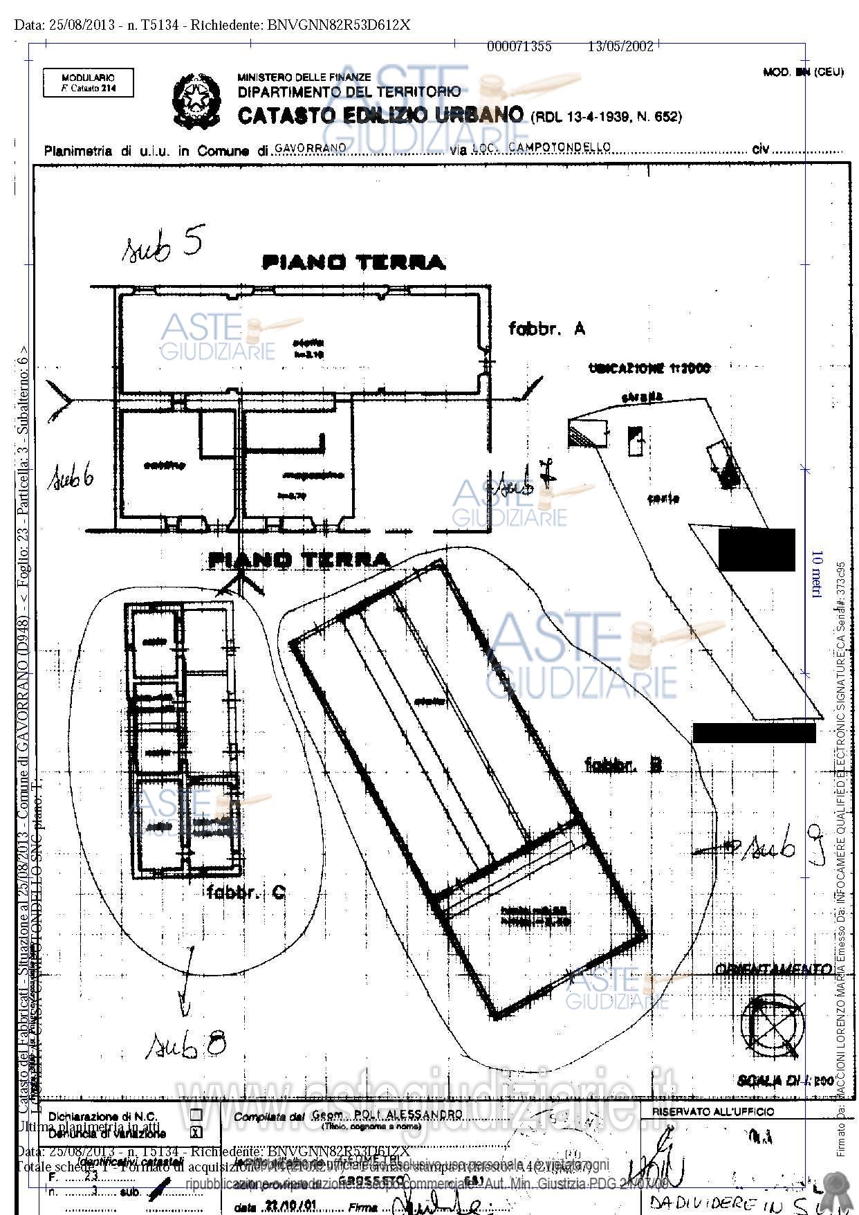 Planimetria del bene