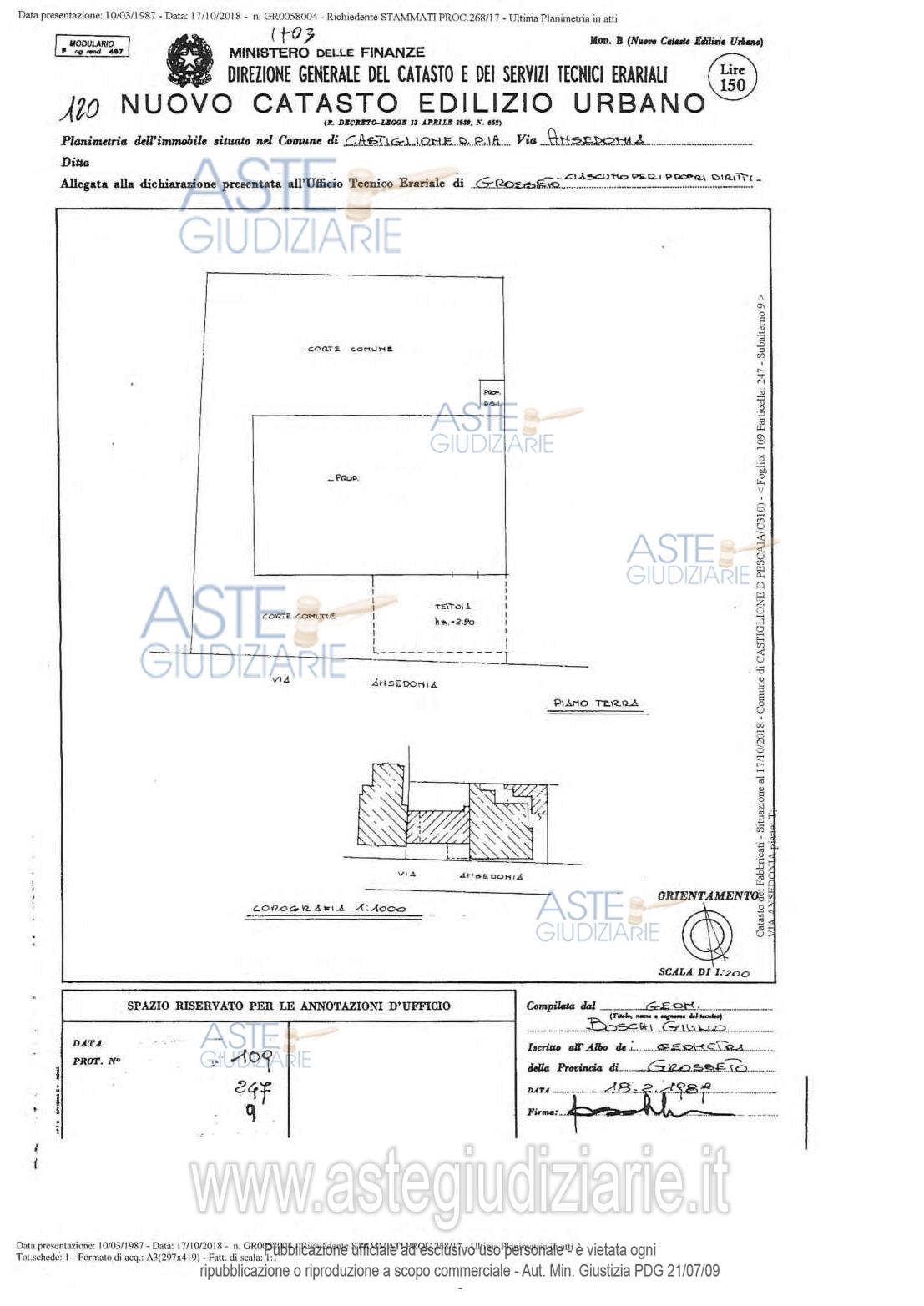 Planimetria del bene