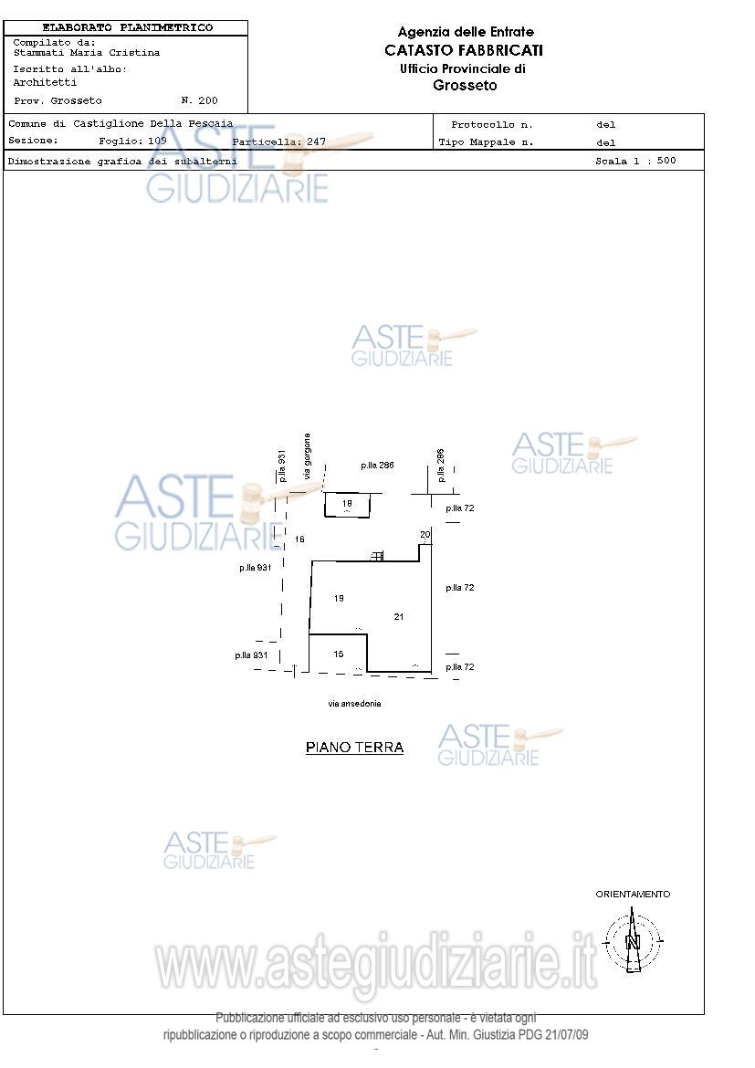 Planimetria del bene