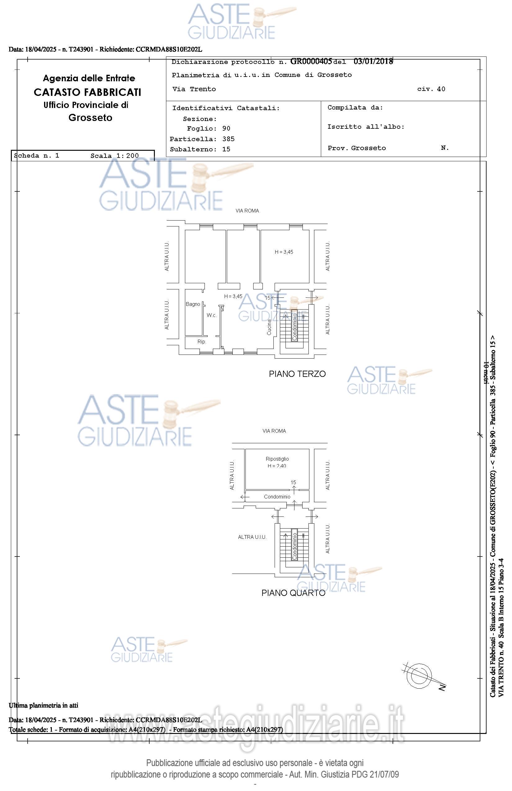Planimetria del bene