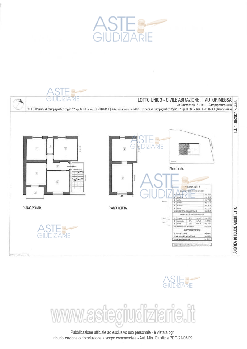 Planimetria del bene