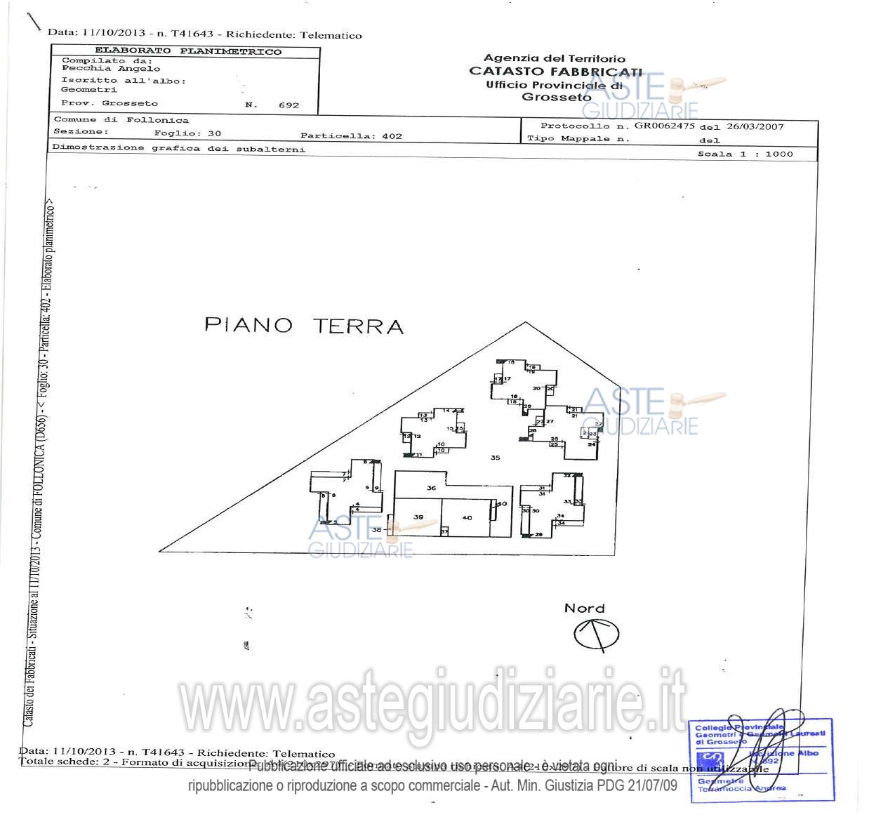 Planimetria del bene