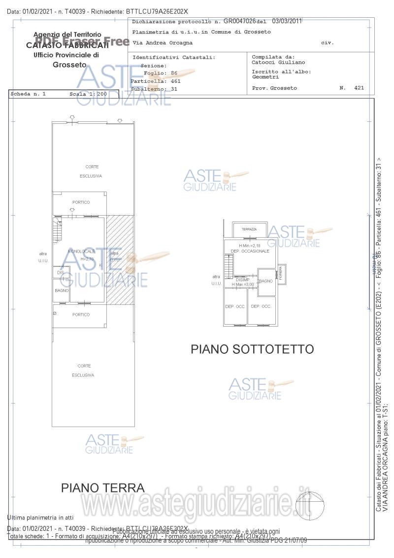 Planimetria del bene