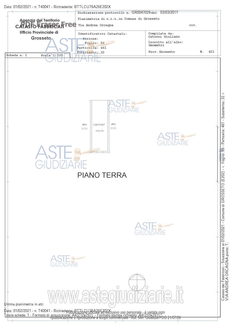 Planimetria del bene