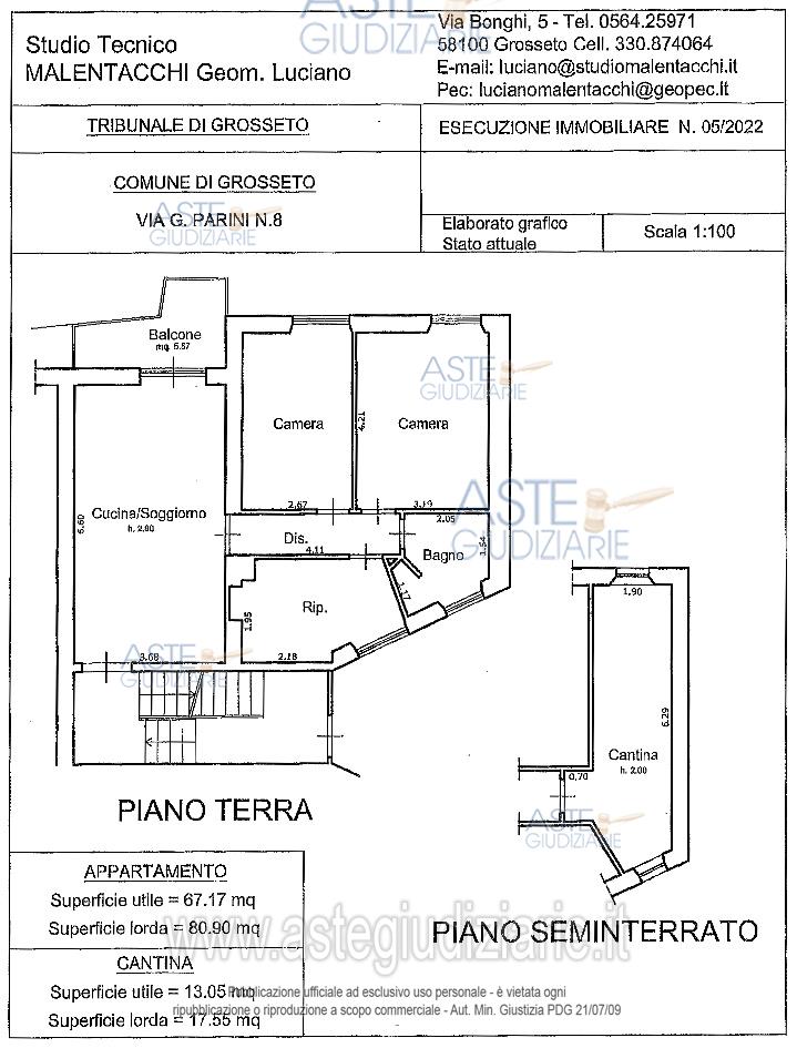 Planimetria del bene