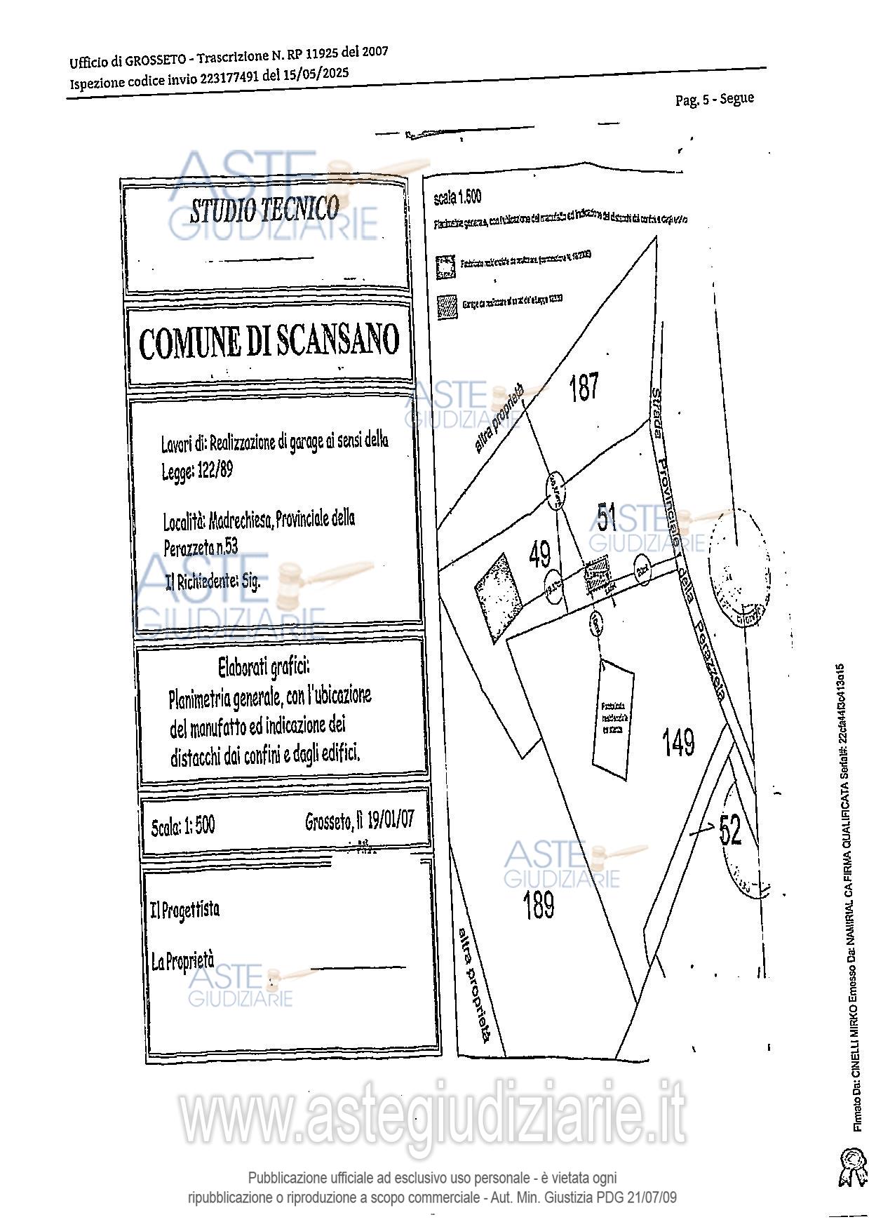 Planimetria del bene