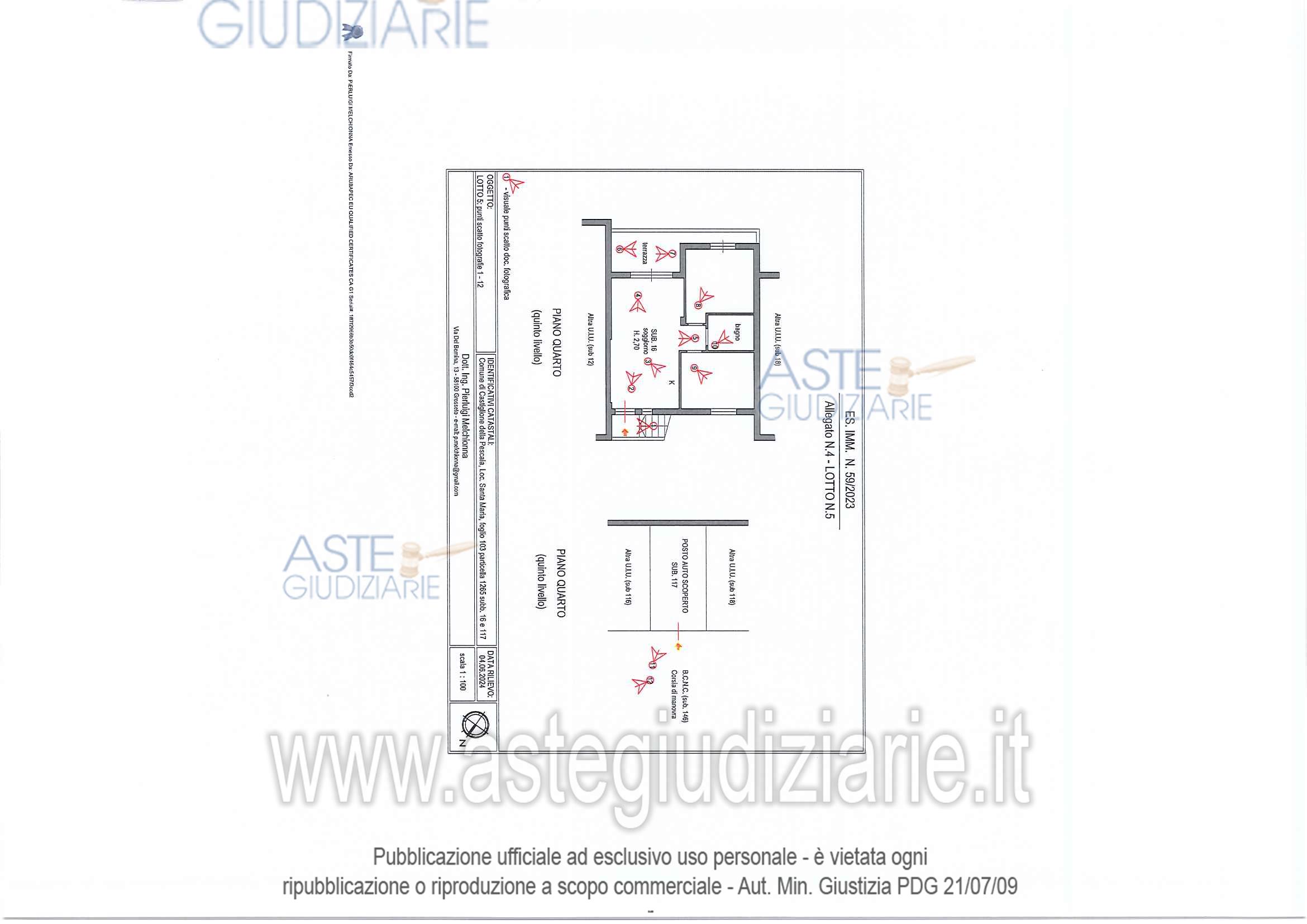Planimetria del bene