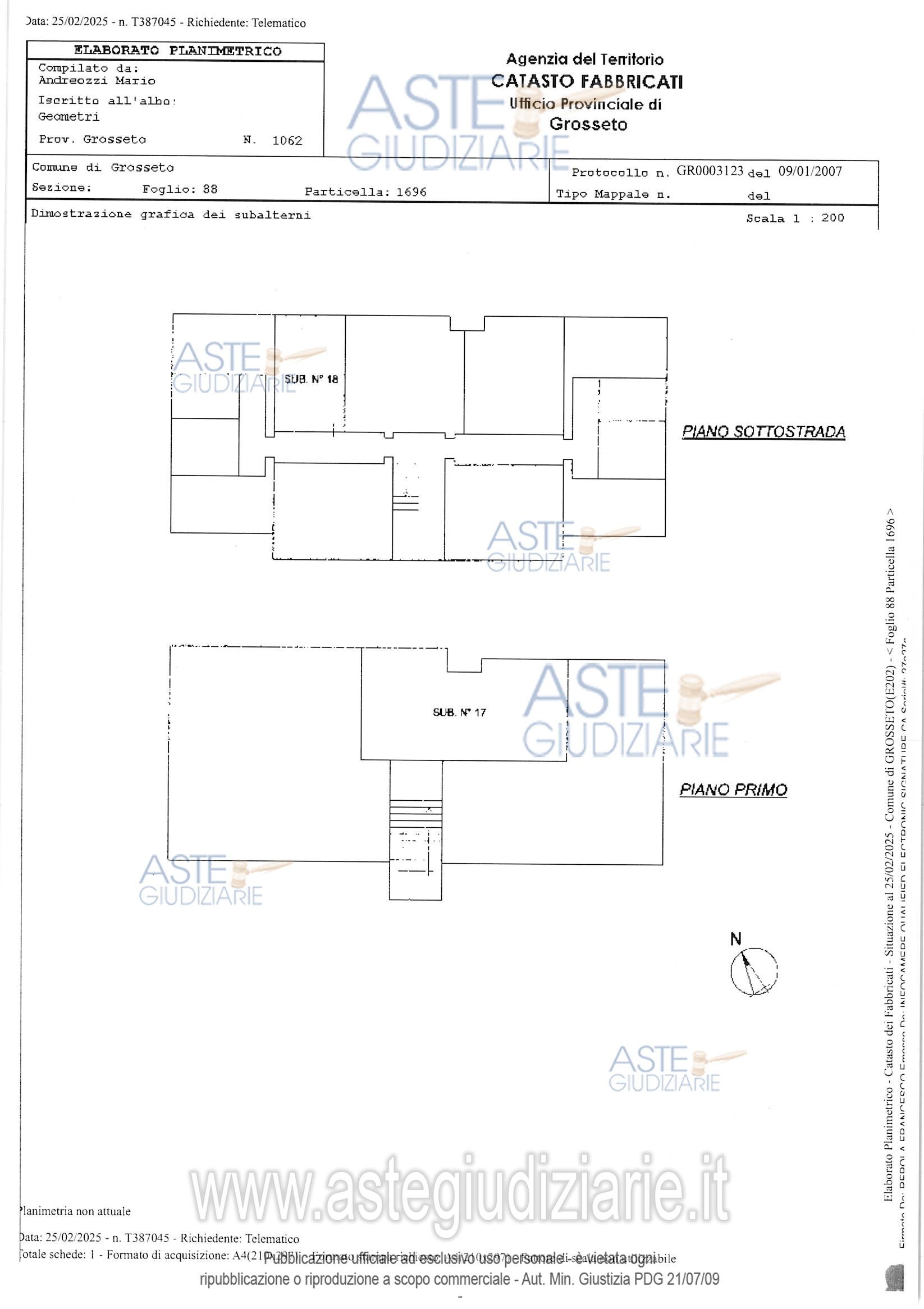 Planimetria del bene