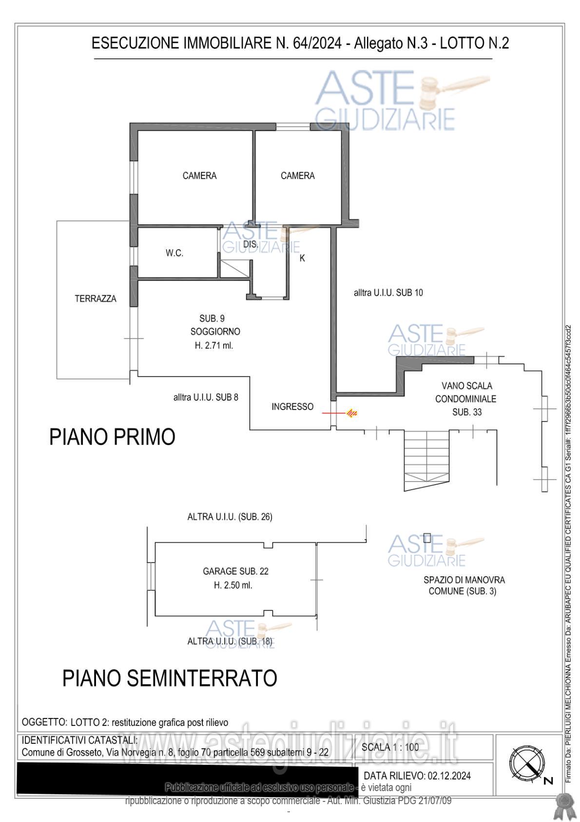Planimetria del bene