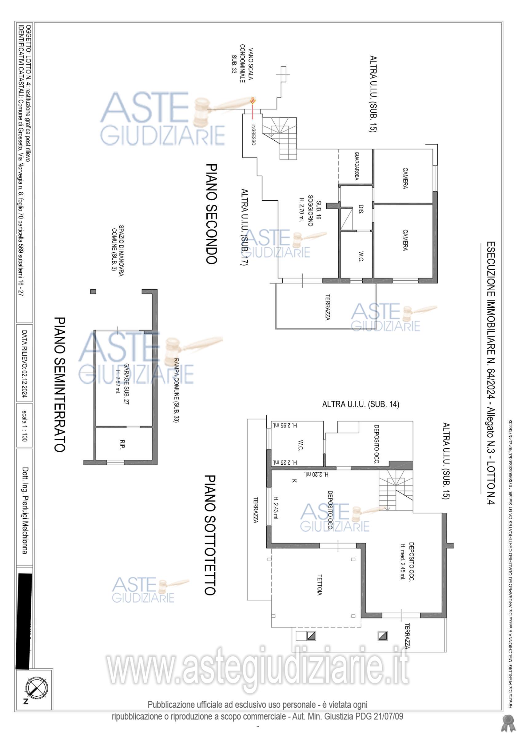 Planimetria del bene