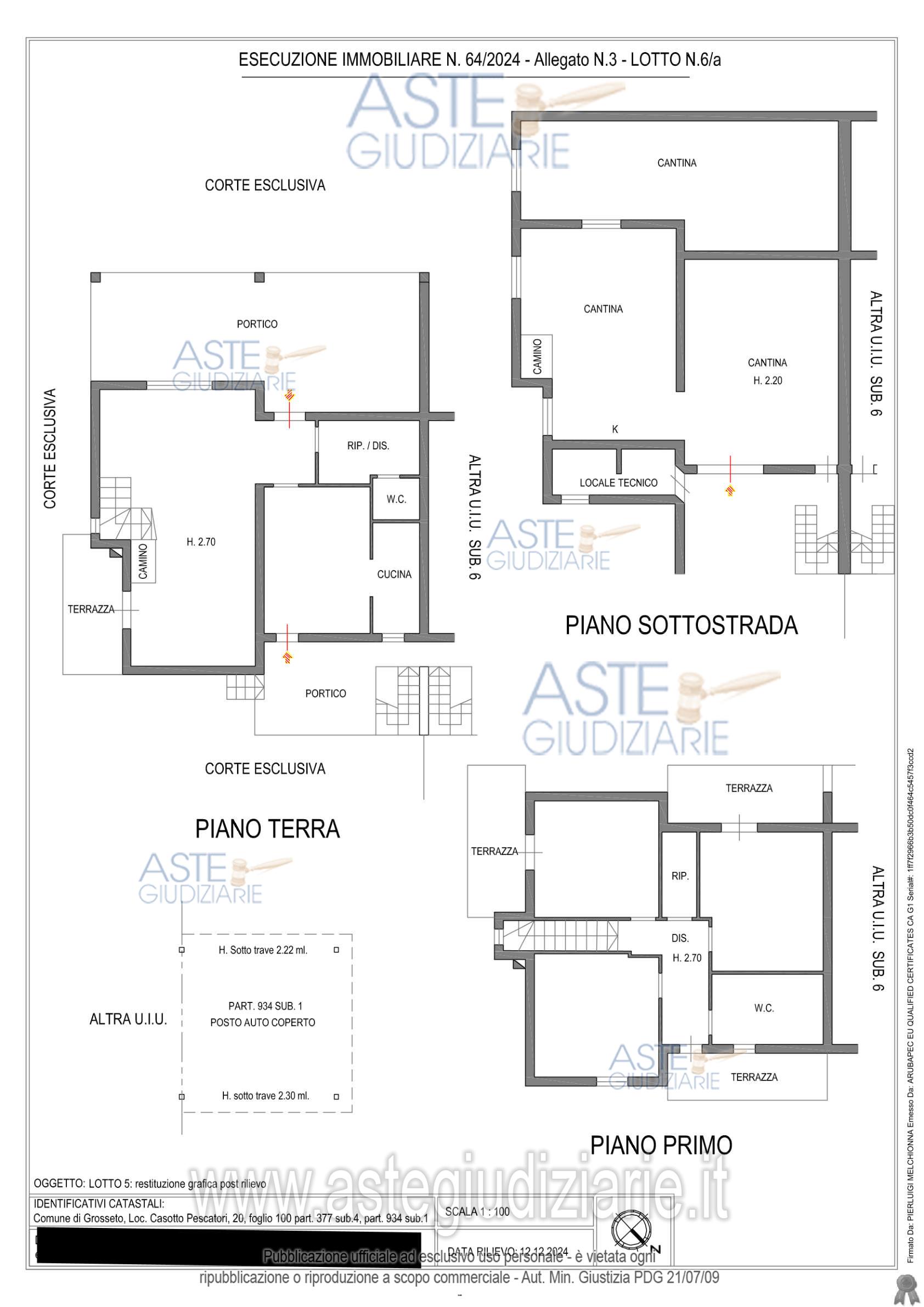 Planimetria del bene