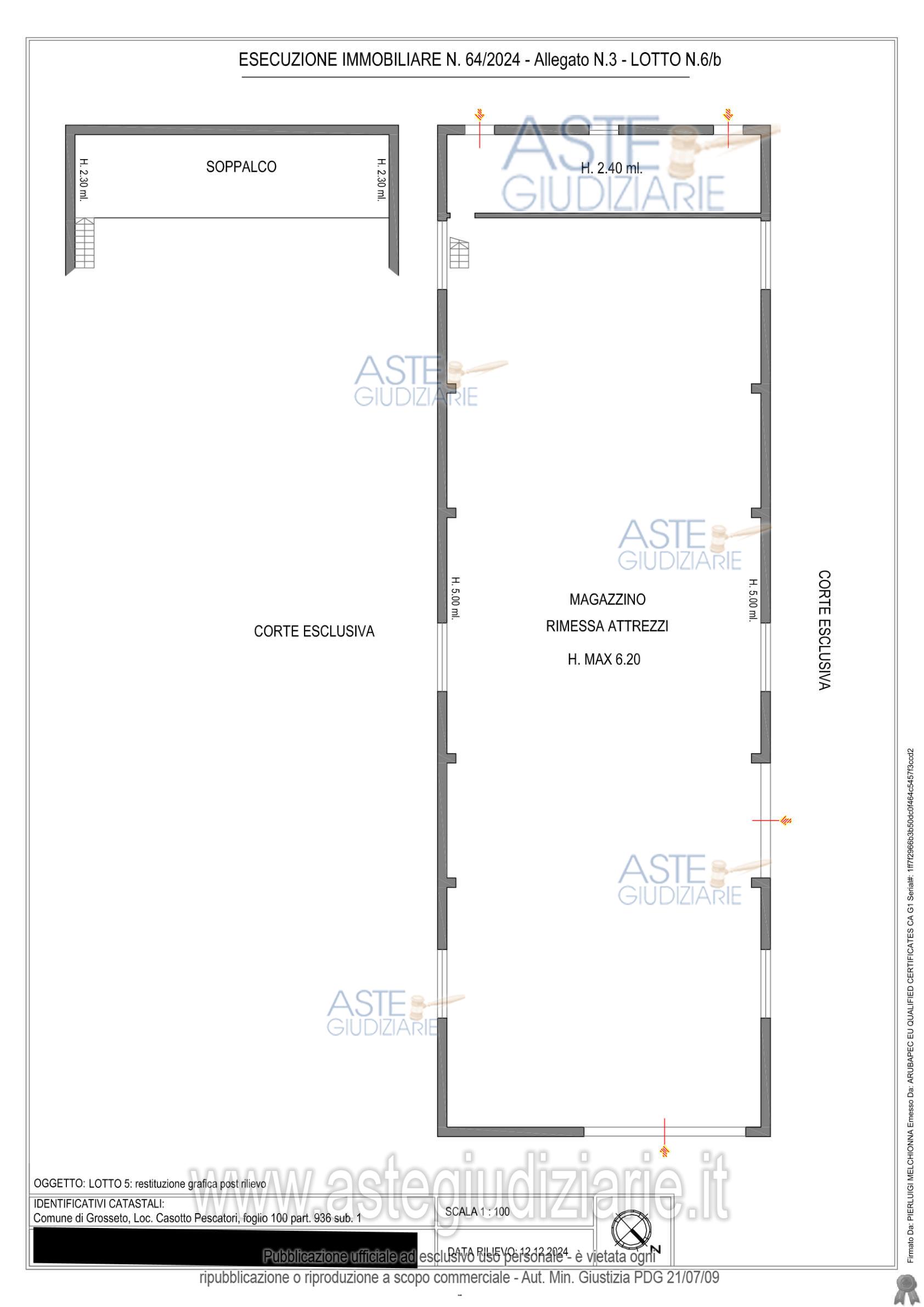 Planimetria del bene