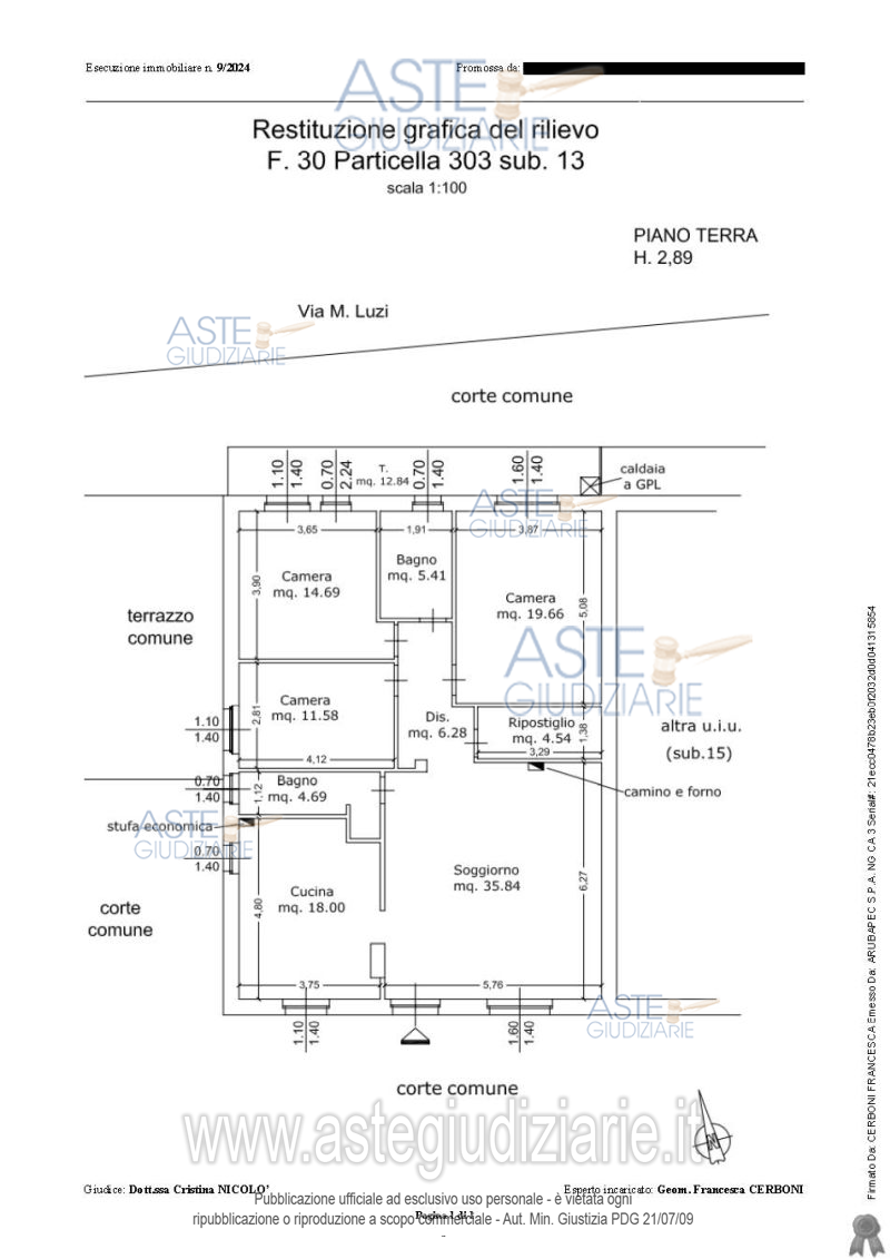 Planimetria del bene
