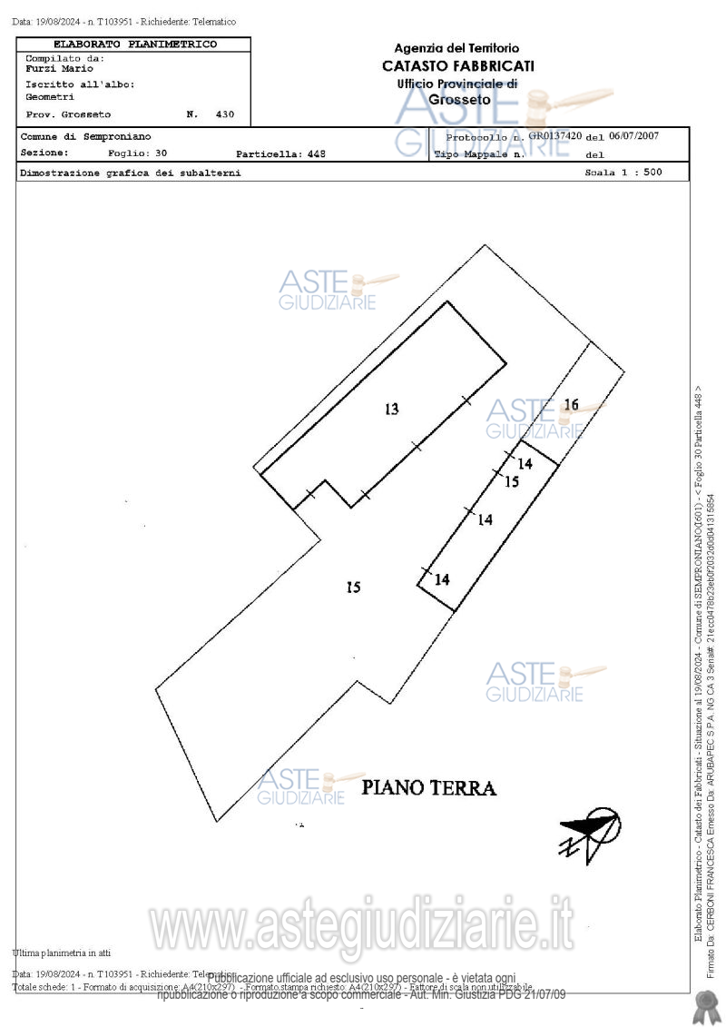 Planimetria del bene