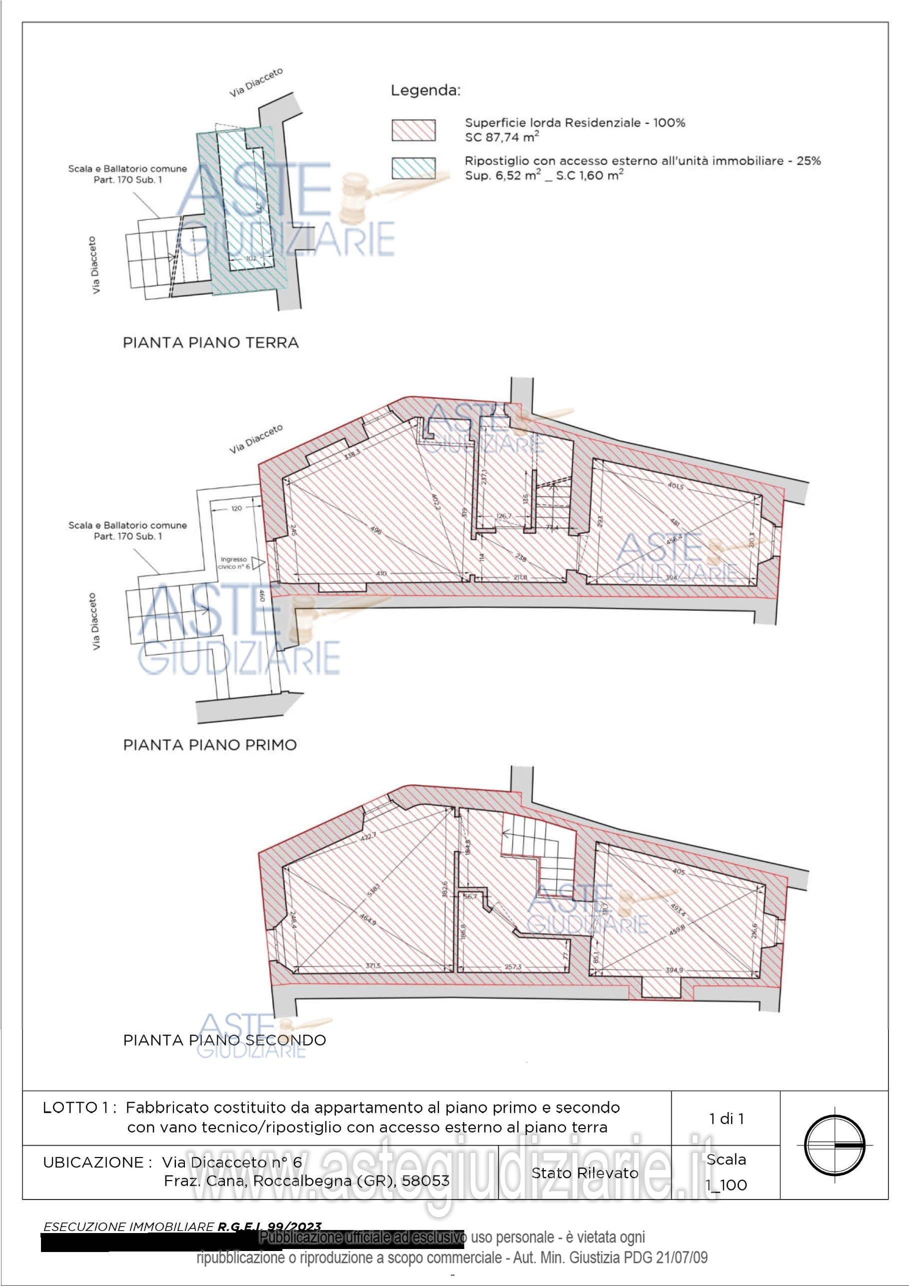 Planimetria del bene