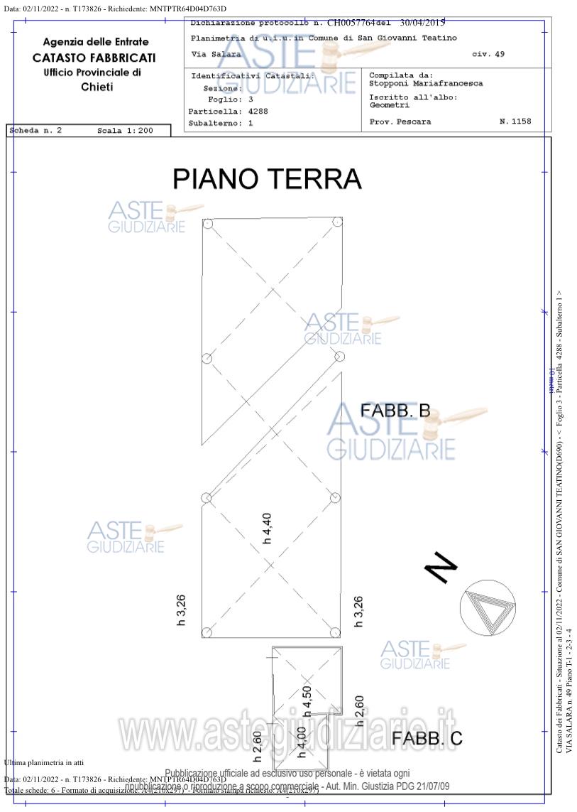 Planimetria del bene
