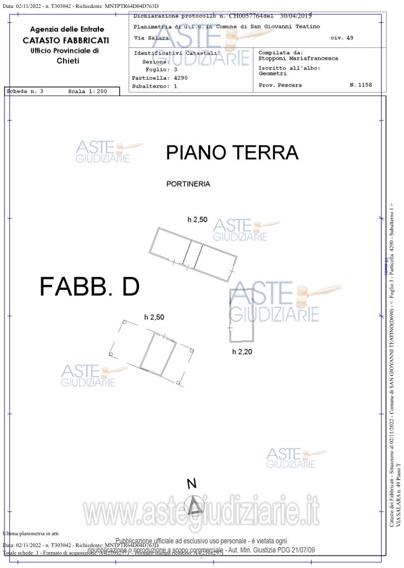 Planimetria del bene