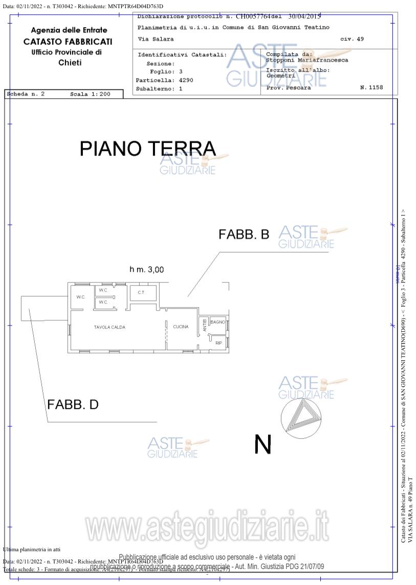Planimetria del bene