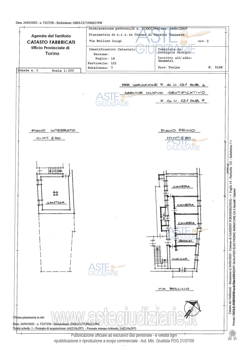 Planimetria del bene
