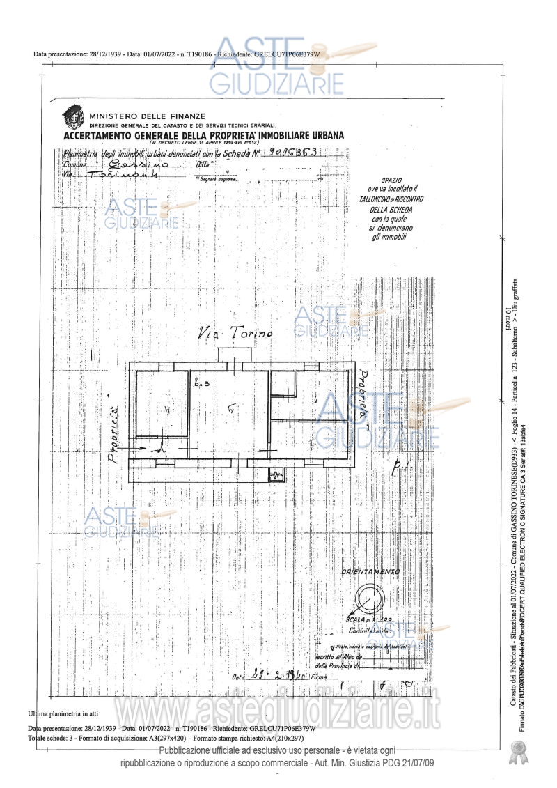 Planimetria del bene