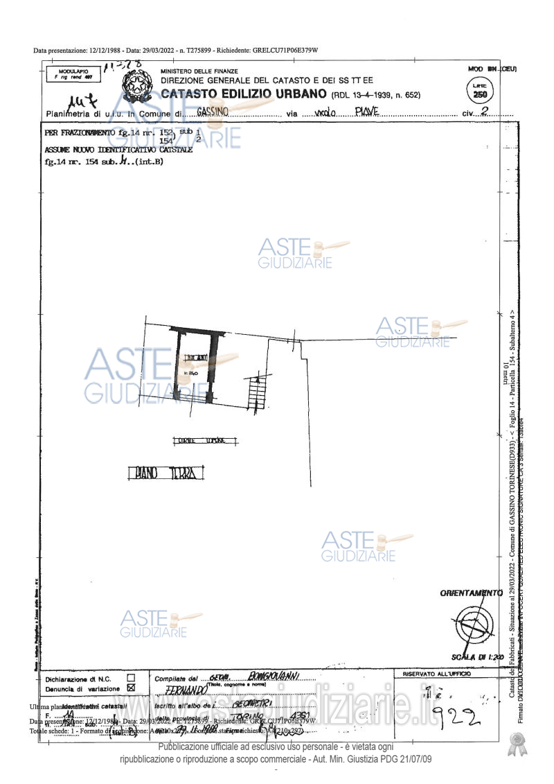 Planimetria del bene