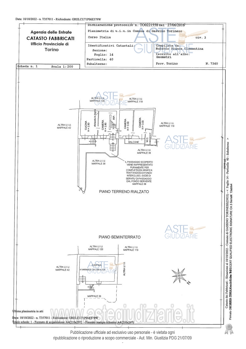 Planimetria del bene