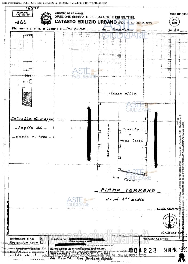 Planimetria del bene