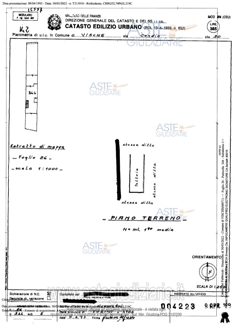 Planimetria del bene