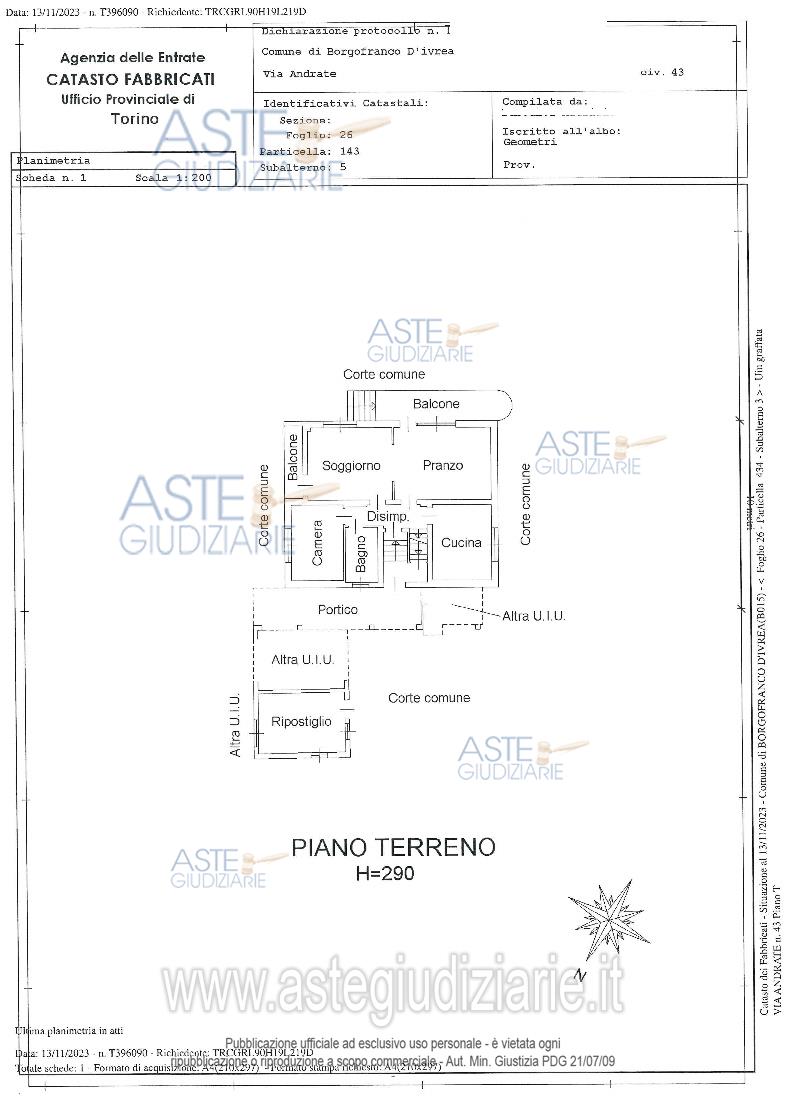 Planimetria del bene