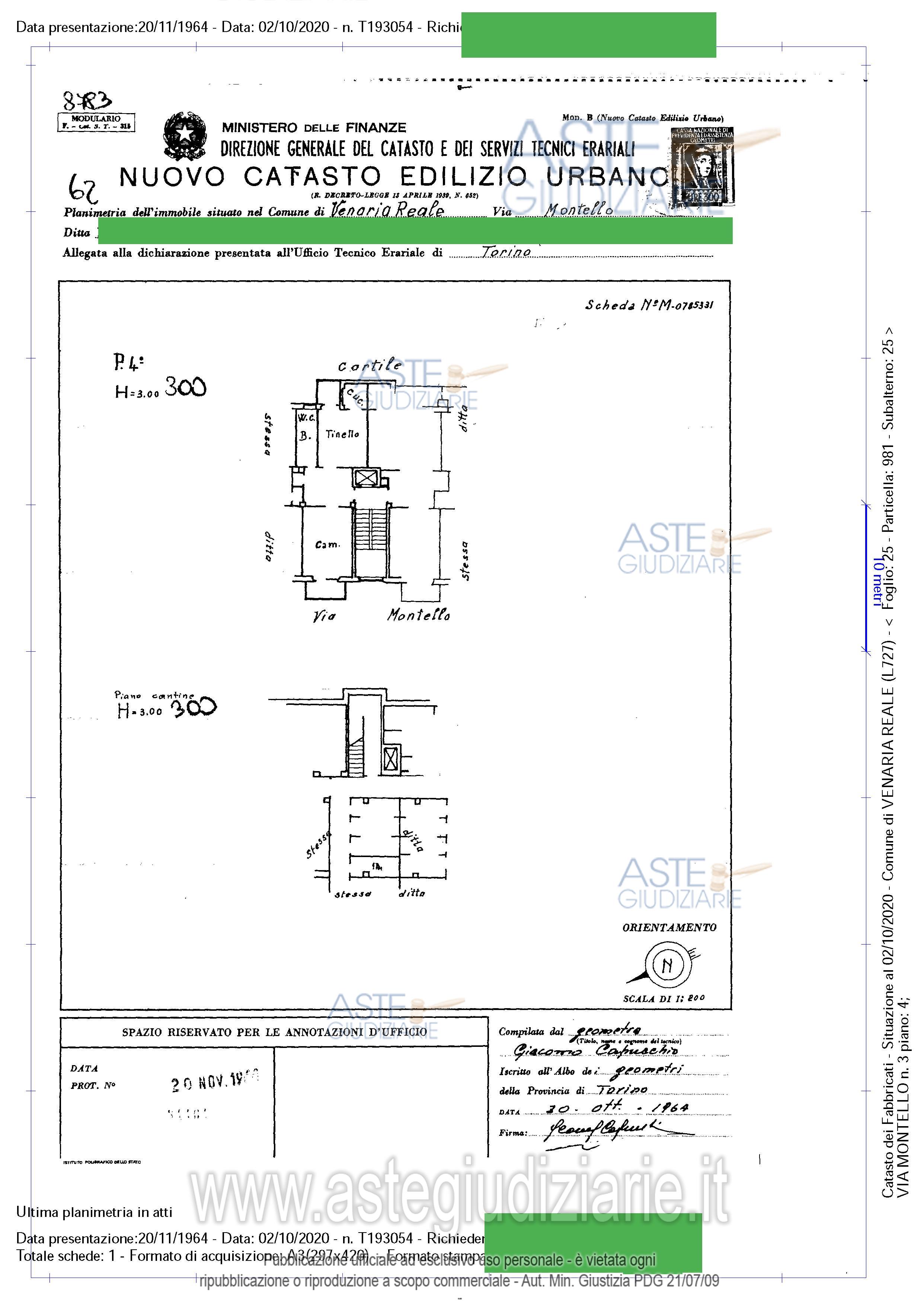 Planimetria del bene