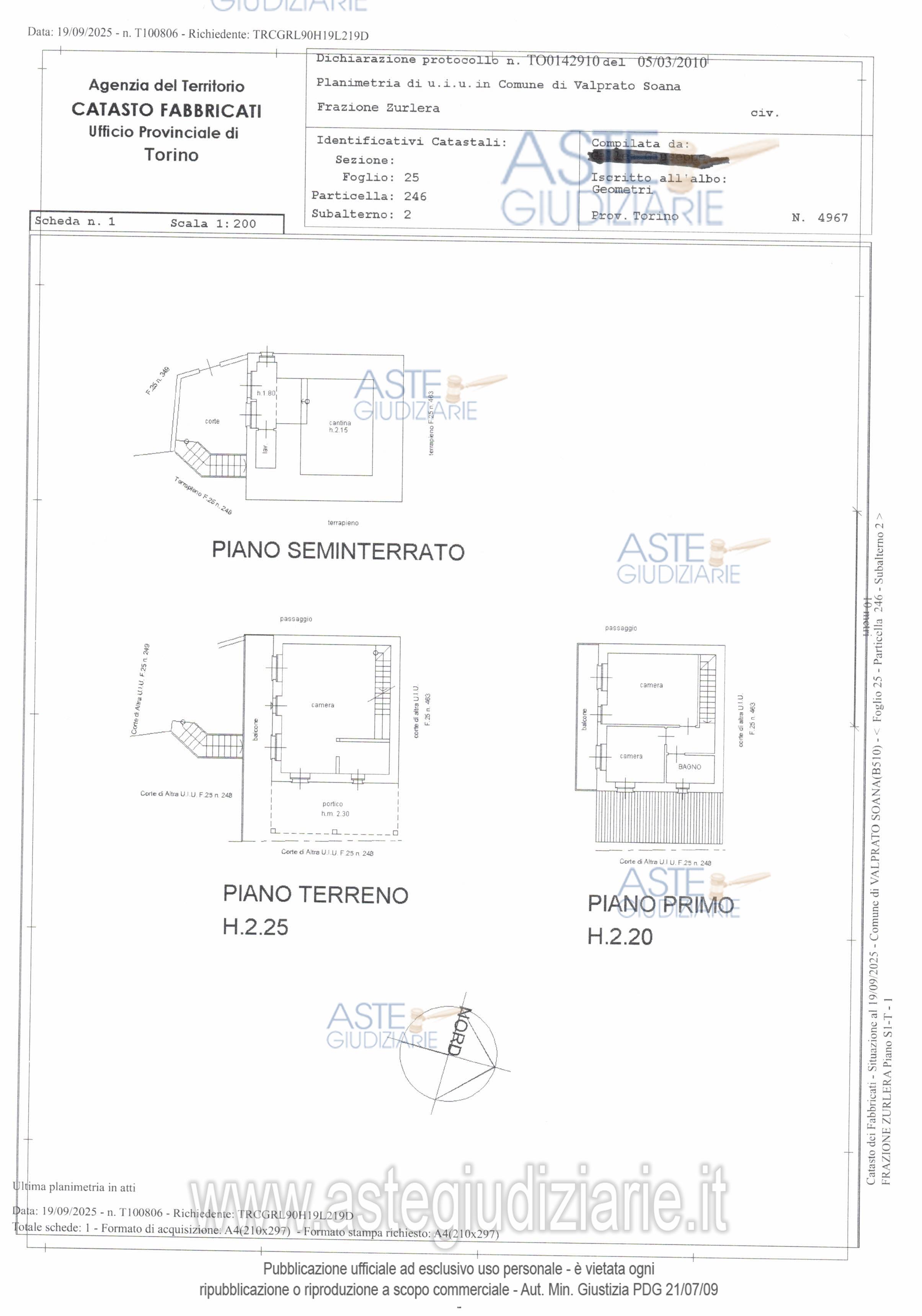 Planimetria del bene