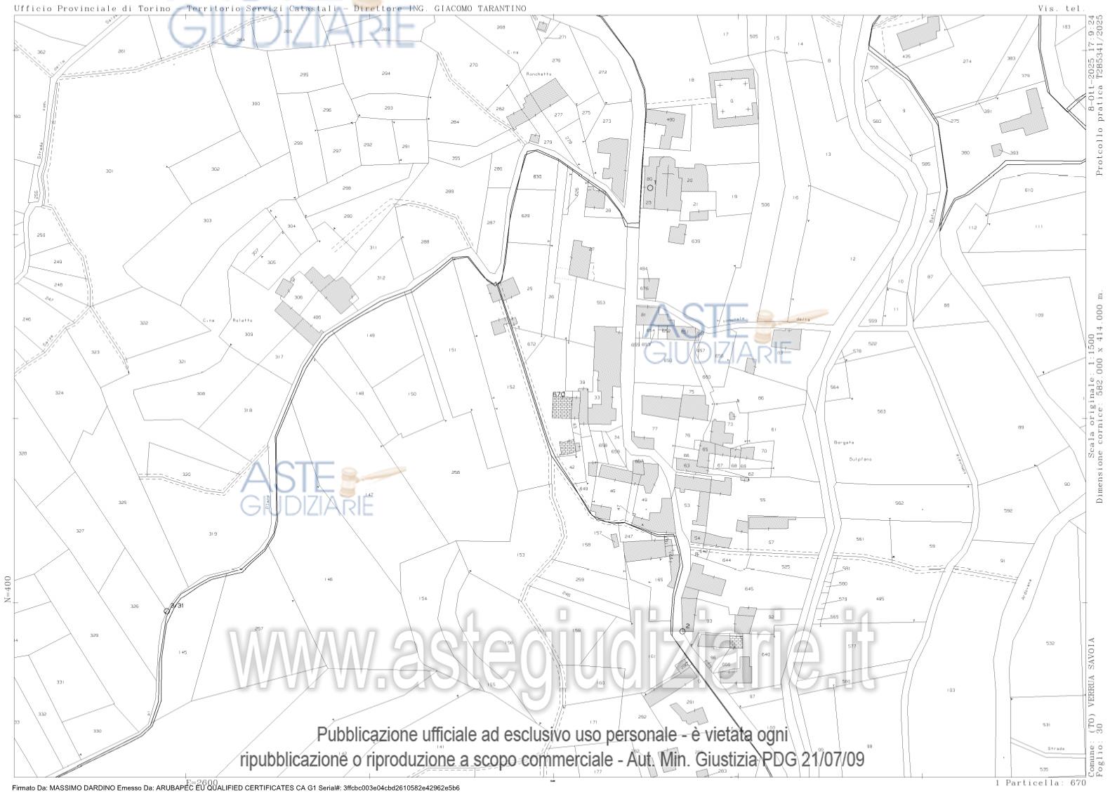 Planimetria del bene