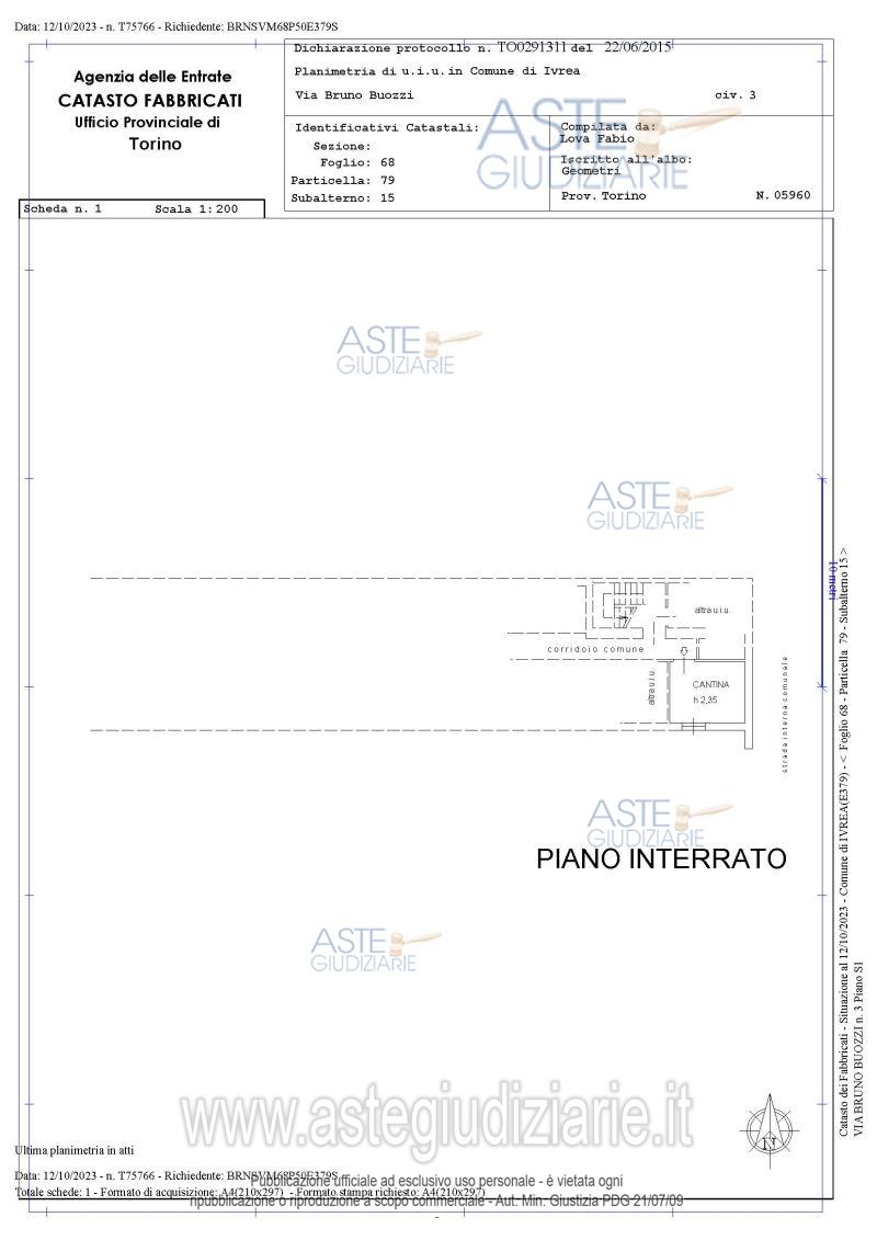 Planimetria del bene
