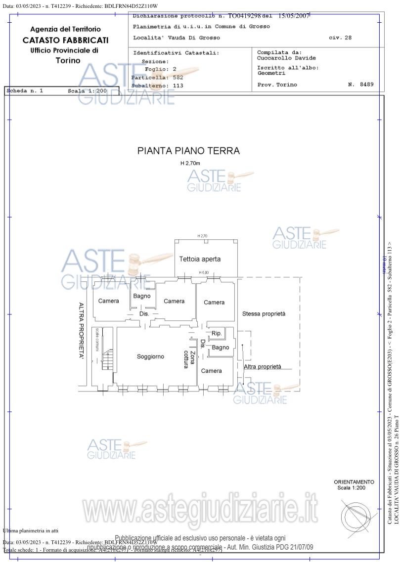 Planimetria del bene