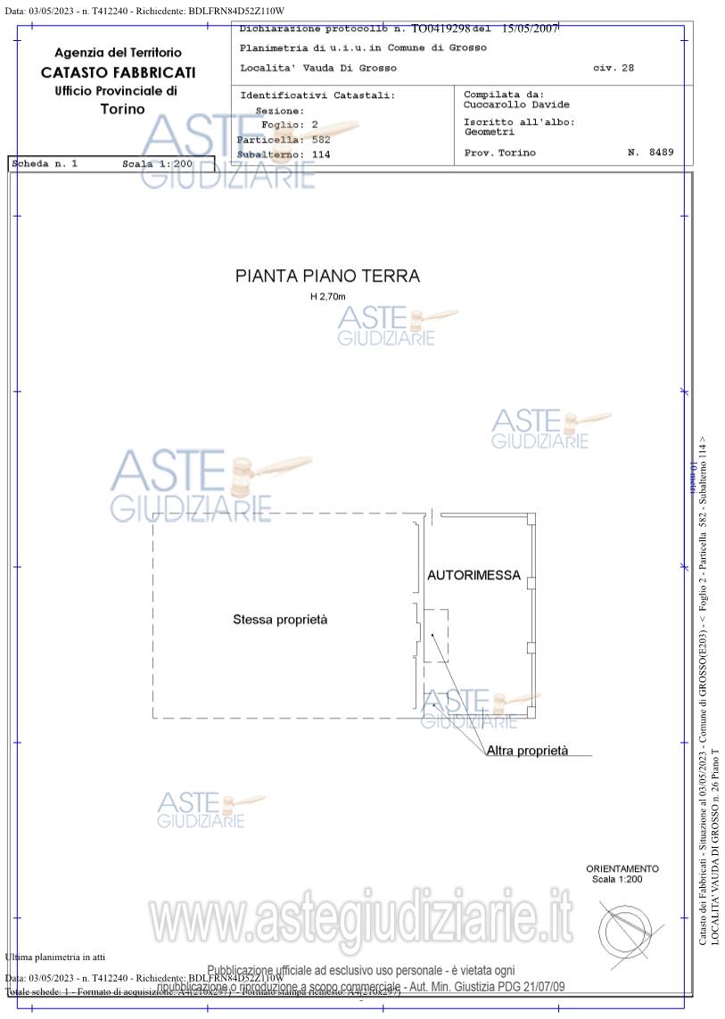 Planimetria del bene