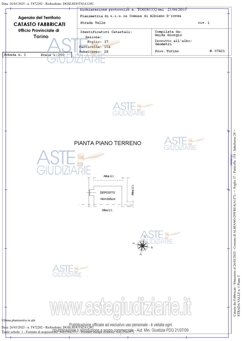 Planimetria del bene