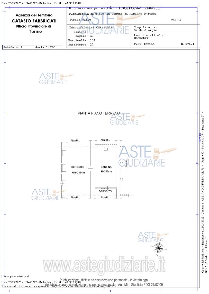 Planimetria del bene