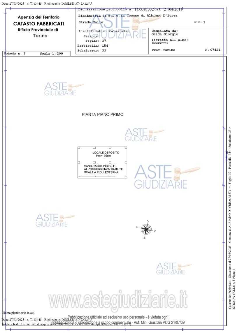 Planimetria del bene