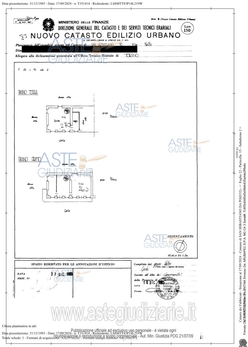 Planimetria del bene