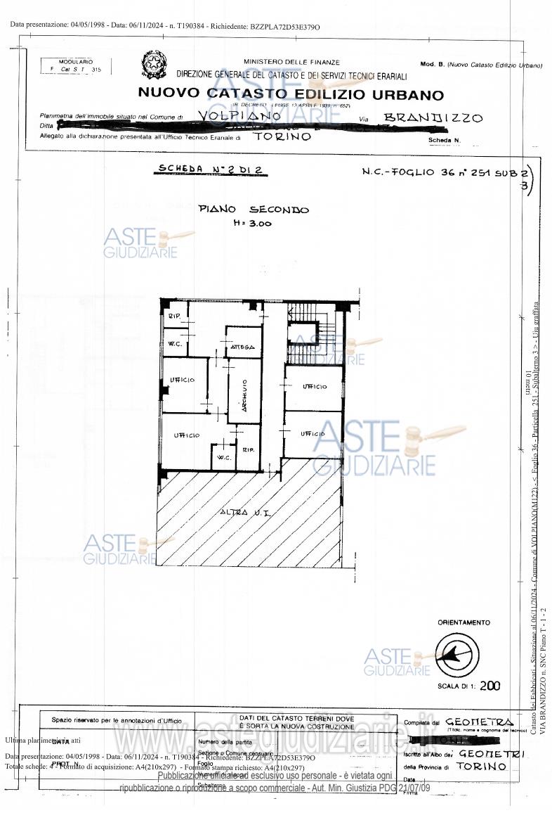 Planimetria del bene