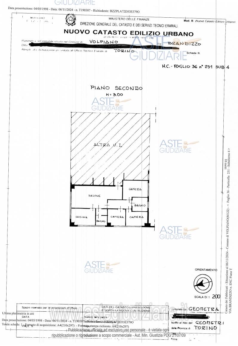 Planimetria del bene