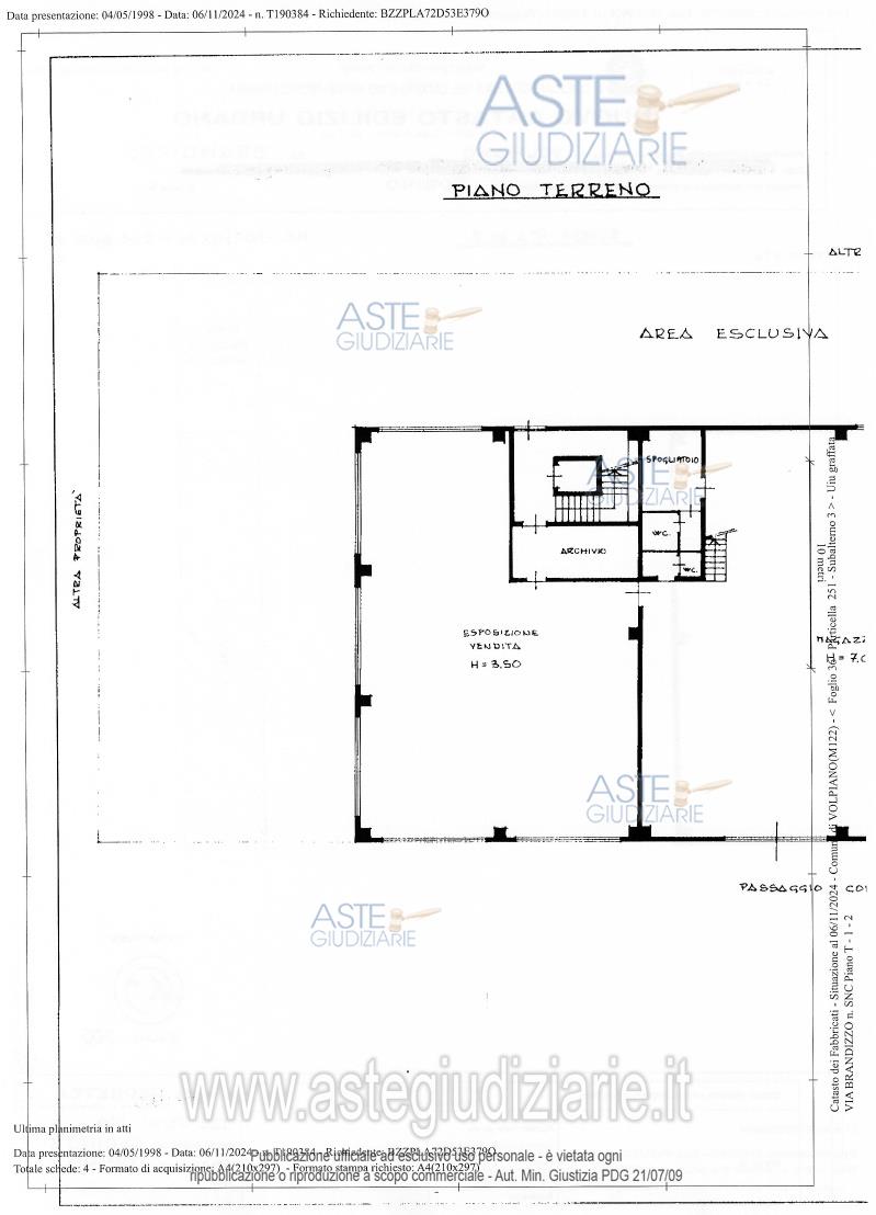 Planimetria del bene