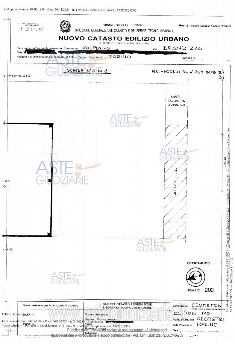 Planimetria del bene