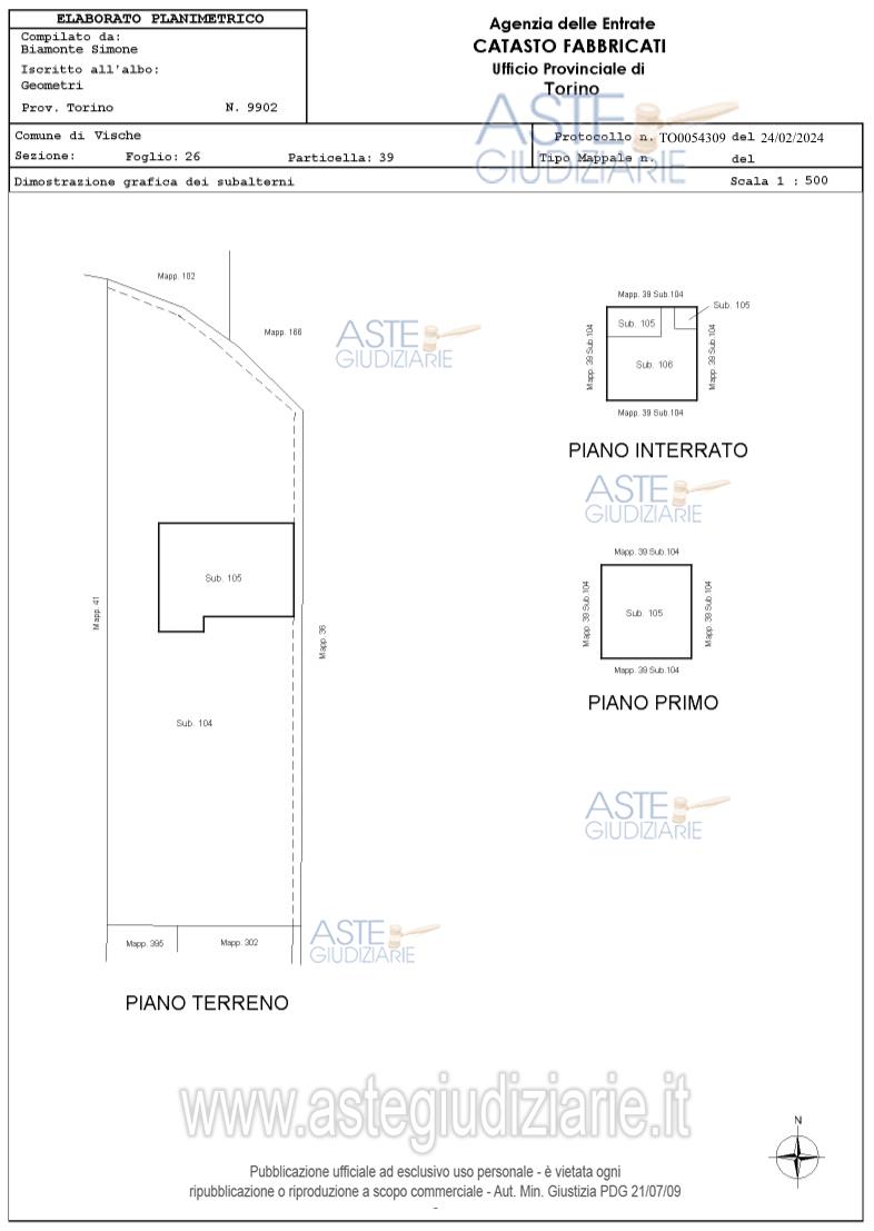 Planimetria del bene