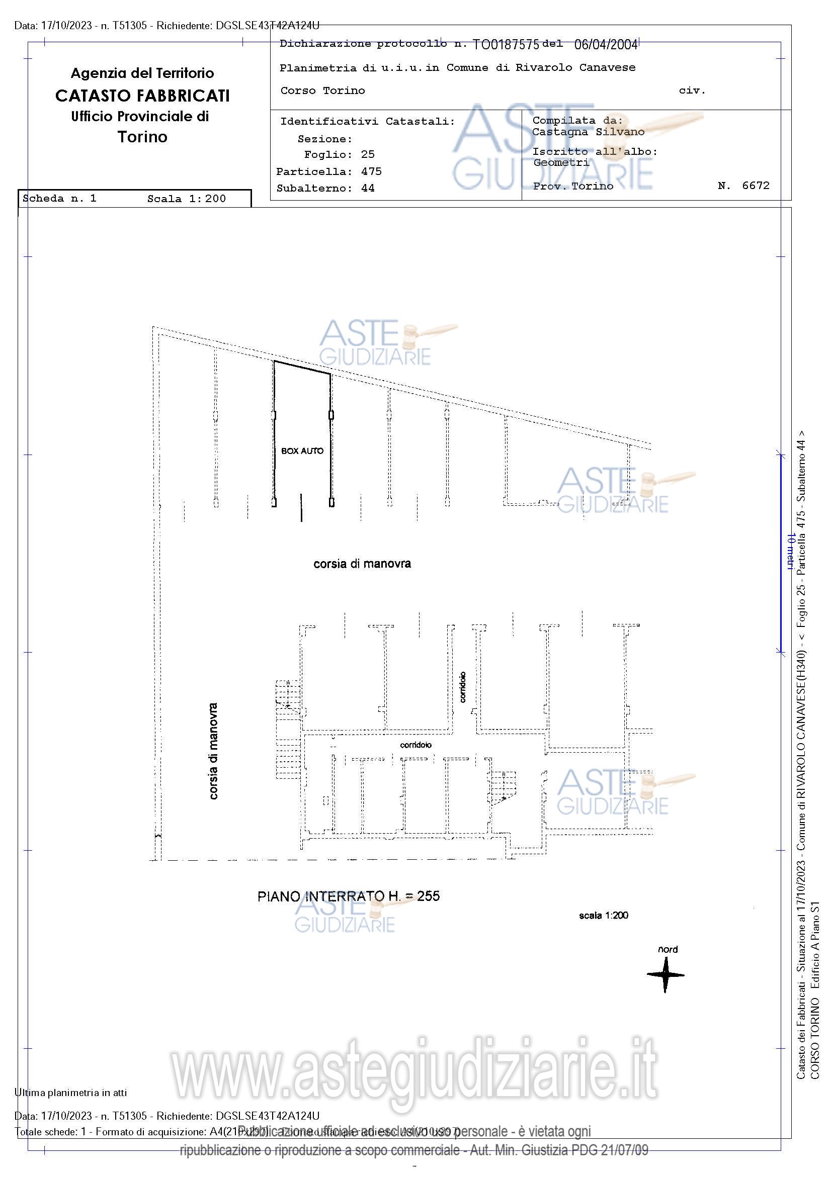 Planimetria del bene