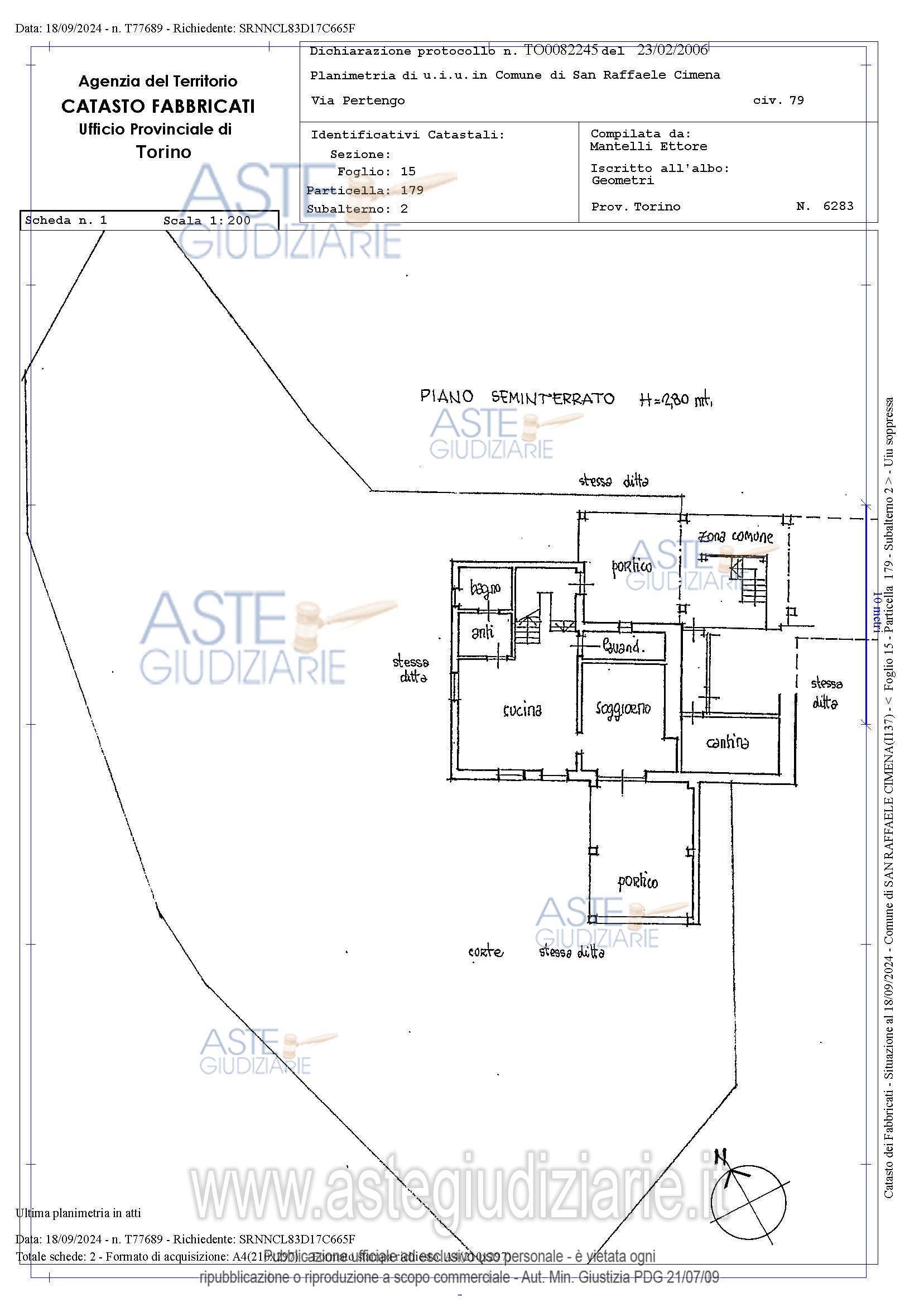 Planimetria del bene