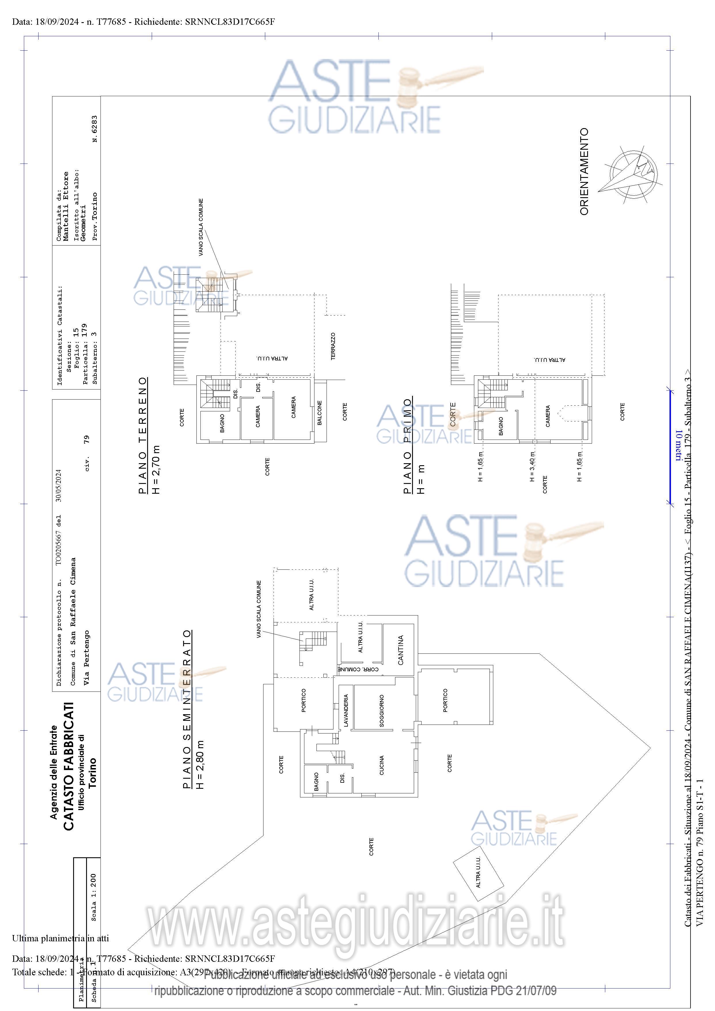 Planimetria del bene